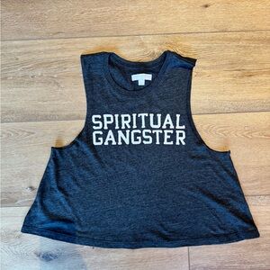 Spiritual Gangster Charcoal crop tank / M